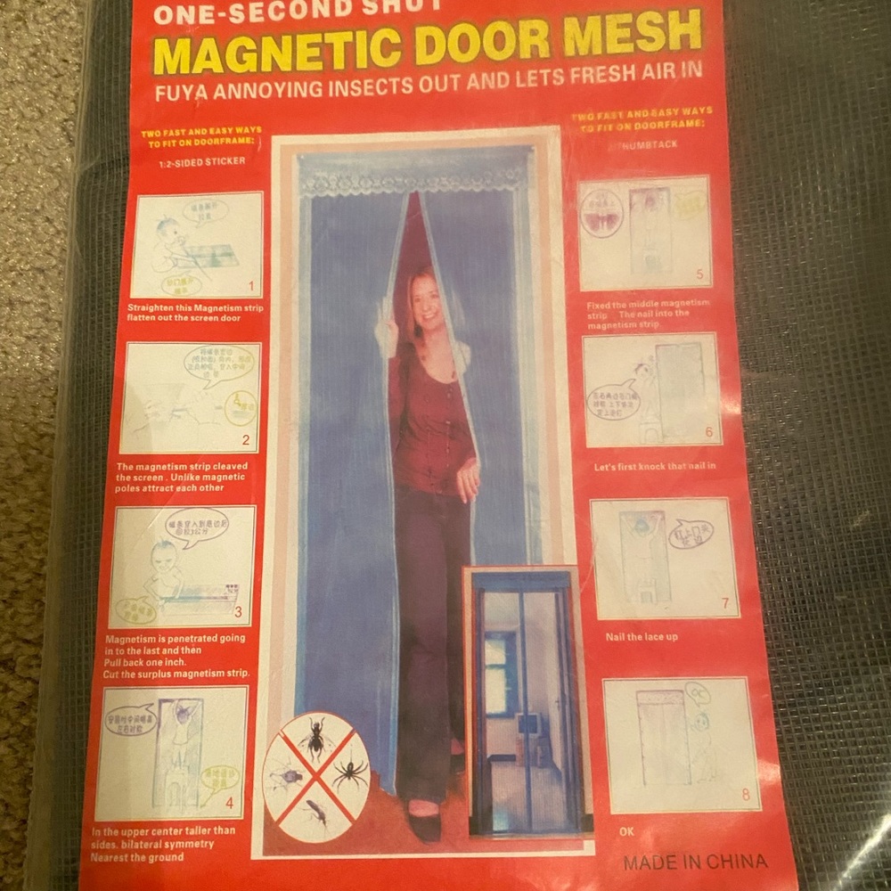 Magnetic Door Screen for Single door fits 36 x 96. Fiberglass Mesh Door Screen - Picture 4 of 7
